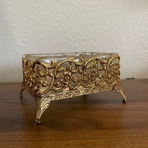 Vintage Gold Plated Metal Filigree
